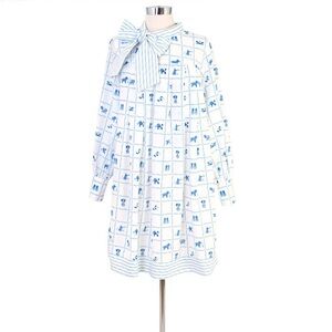 August Morgan by Kate Hensch The Kate Dress in Blue and White Print Size XL